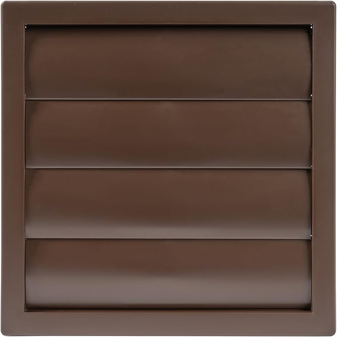 Plastic 6" Black Dryer Vent Cover with Flange - Exhaust Ventilation Grille with Shutters - Louvered Air Vent for Bathroom, Kitchen, Garage various Ventilation Systems Ø5.9" / 7.5" x 7.5"