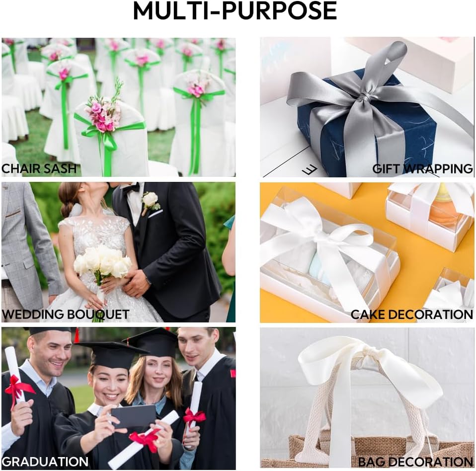 5/8 Inch 100 Yards Satin Ribbon Purple, Solid Color Fabric Ribbon for Gift Wrapping, Wedding, Polyester Gift Ribbon for Birthday Party Decoration, Craft, Hair, Floral, Sewing