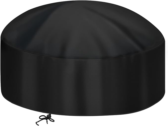 50 Inch Fire Pit Cover for 48-50 in Round Fire Pit, Heavy Duty 300D Oxford Fabric Waterproof Dustproof Fire Bowl Cover All-Season Protection 50" Dia x 24" H