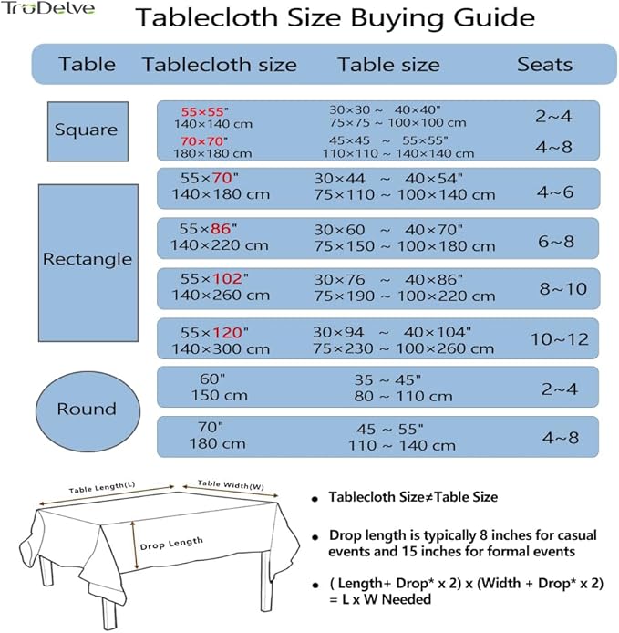 TruDelve Cotton Square Table Cloth Blue Striped Boho Cloth Tablecloths Summer Outdoor Tablecloth for Card Table Cover (Blue,55"x55",Square)
