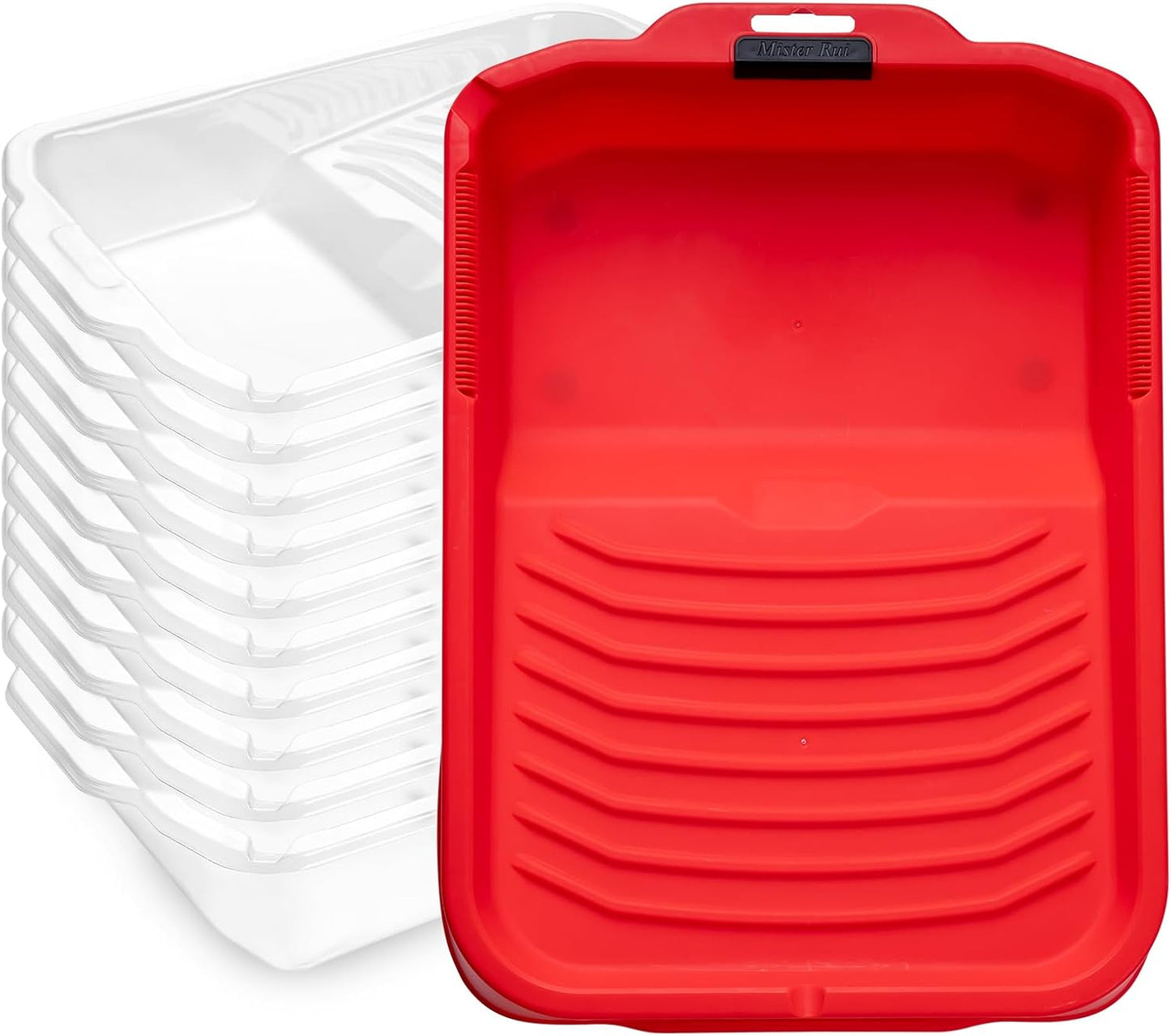 Mister Rui Paint Tray, 11 Pack, 9 Inch Paint Tray with 10 Liners, Thickened Plastic, Paint Pan Liners, Paint Roller Trays for Painting & DIY