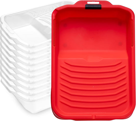 Mister Rui Paint Tray, 11 Pack, 9 Inch Paint Tray with 10 Liners, Thickened Plastic, Paint Pan Liners, Paint Roller Trays for Painting & DIY