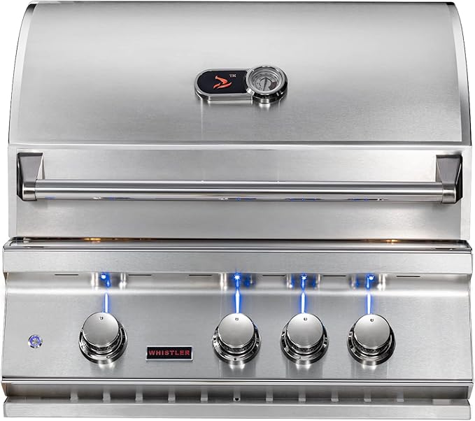 Whistler 28-inch Built-in 3-Burner Propane Gas Grill with Rear Infrared Burner & Grill Lights