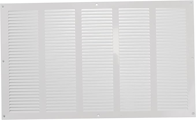 Repa Market Air Vent Cover 20x12 Inch (Outer Dimensions) White Galvanized Steel Louvered Grill Cover with Mesh Screen/Wall or Ceiling Vent/HVAC Register for Indoor and Outdoor Ventilation