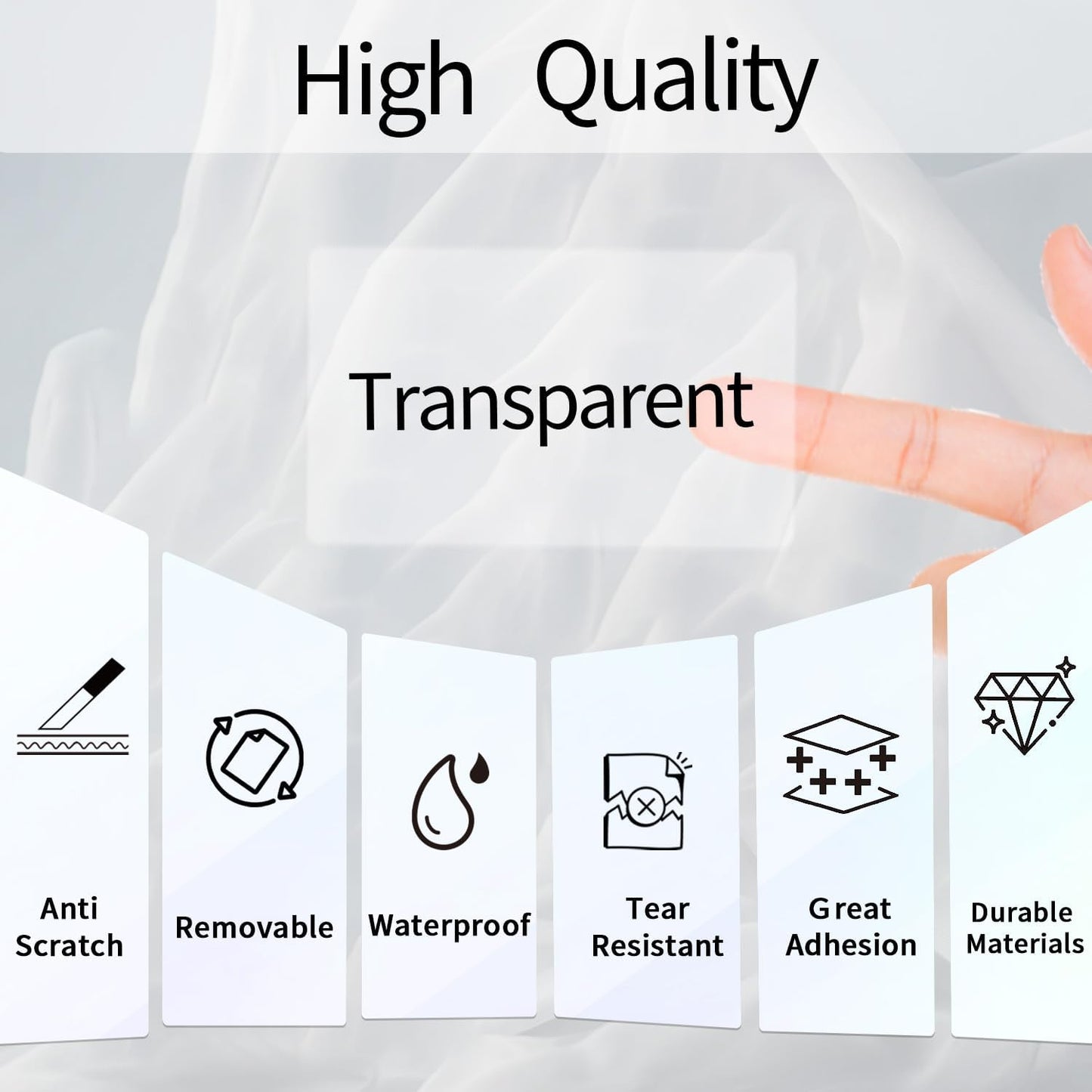 3x2 Inch Transparent Thermal Labels Stickers, Self-Adhesive Clear Waterproof Direct Thermal Label Stickers for Packaging, Shipping, Barcode, Address