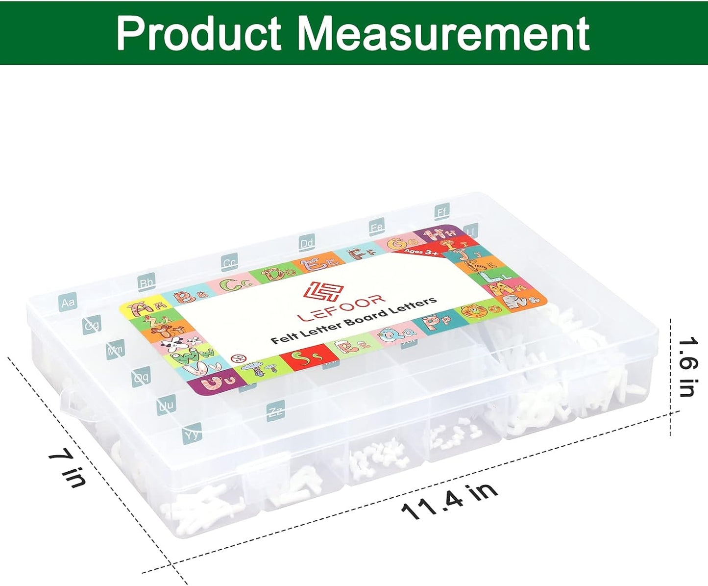 Letter Board Letters Only,504 PRE-Cut Characters (1 Inch,White) with Sorting Tray,Felt Board Letters