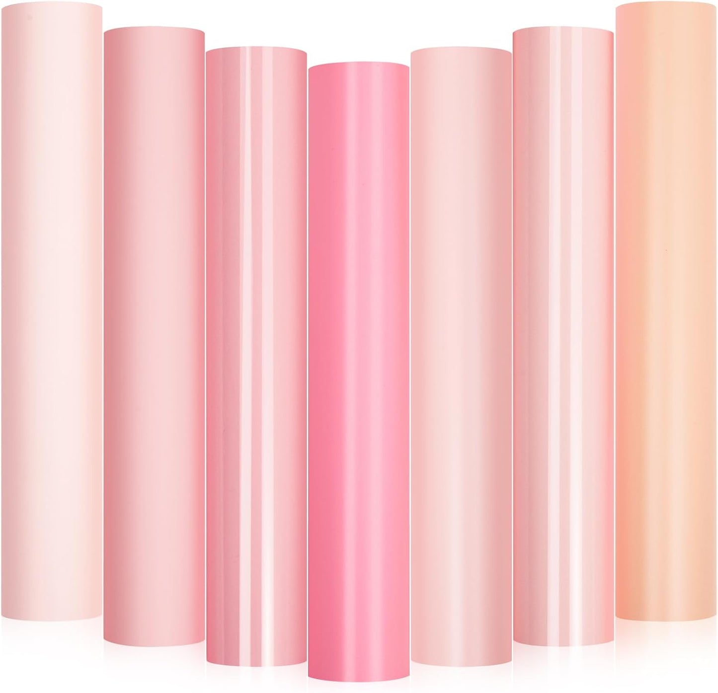 GIRAFVINYL Pink Permanent Vinyl - 12”x12” 7 Sheets Light Pink Vinyl Permanent Adhesive for Home and Car Decorations, Signs, Tumblers, Easy to Cut & Waterproof