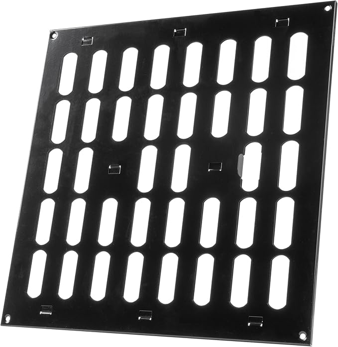 Vent Systems 12" x 12" Inch (Outer Dimensions) Metal Air Vent Grille - Black Adjustable Register Vent Cover - Open/Close Air Supply Intake Wall Vent - Heating/Cooling Ceiling Grille for House, Garage