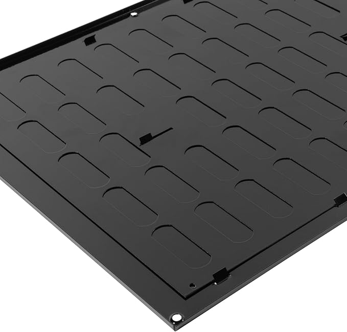 Repa Market 16" x 12" Inch (Outer Dimensions) Black Adjustable Air Vent Cover - Galvanized Steel HVAC Air Vent Register - Heating, Cooling Toe Kick Vent Cover - Wall, Ceiling Return, Intake Air Grille