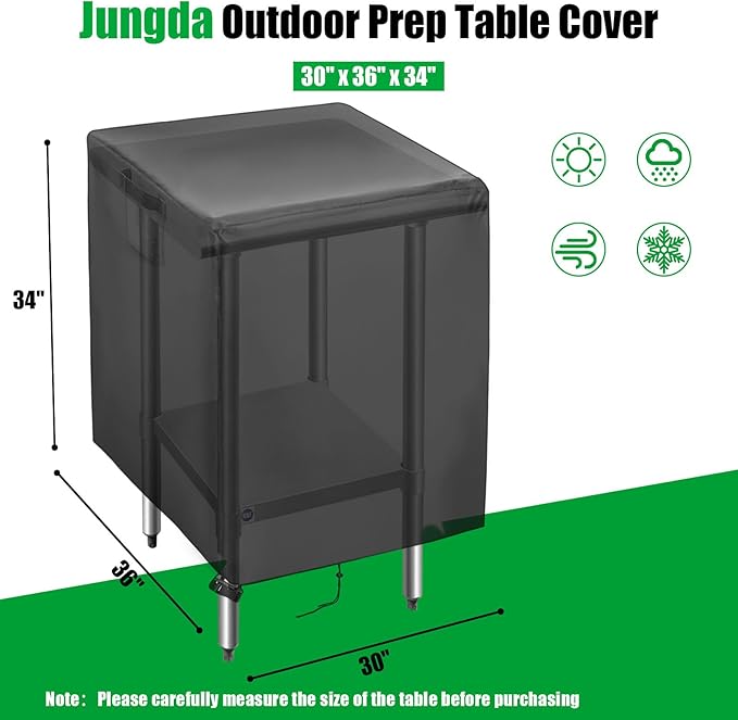 Outdoor Prep Table Cover 30 Inch,Waterproof Patio Stainless Steel Table Cover,Outdoor Grill Cart Table Cover Pizza Oven Table Covers - 30 X 36 X 34 Inch