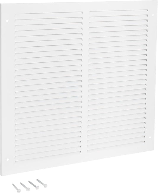 EZ-FLO 14 x 14 Inch (Duct Opening) Return Air Vent Cover for Wall or Ceiling, Solid Steel Return Air Grille, HVAC Vent Cover, White, 61640