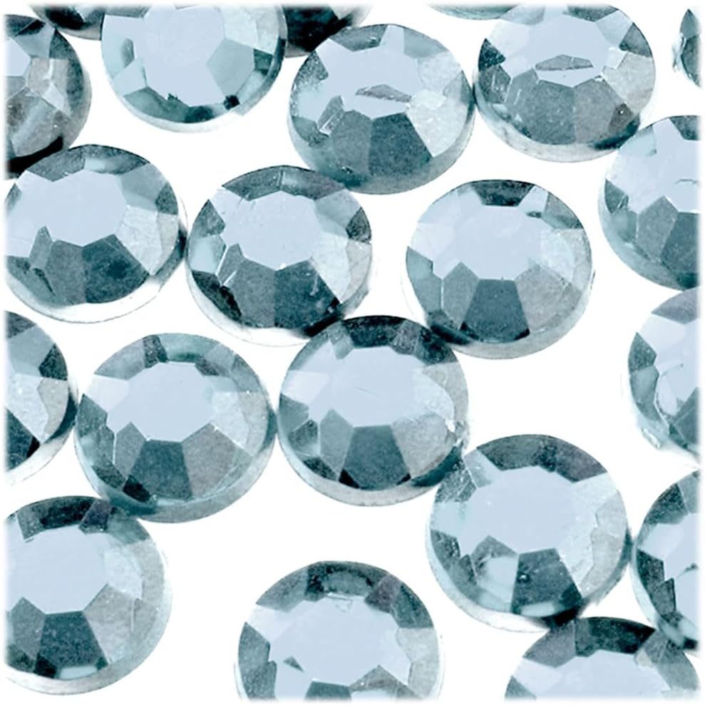 The Crafts Outlet 72pc Rhinestones Round 20mm - Flatback Aqua Blue AQA