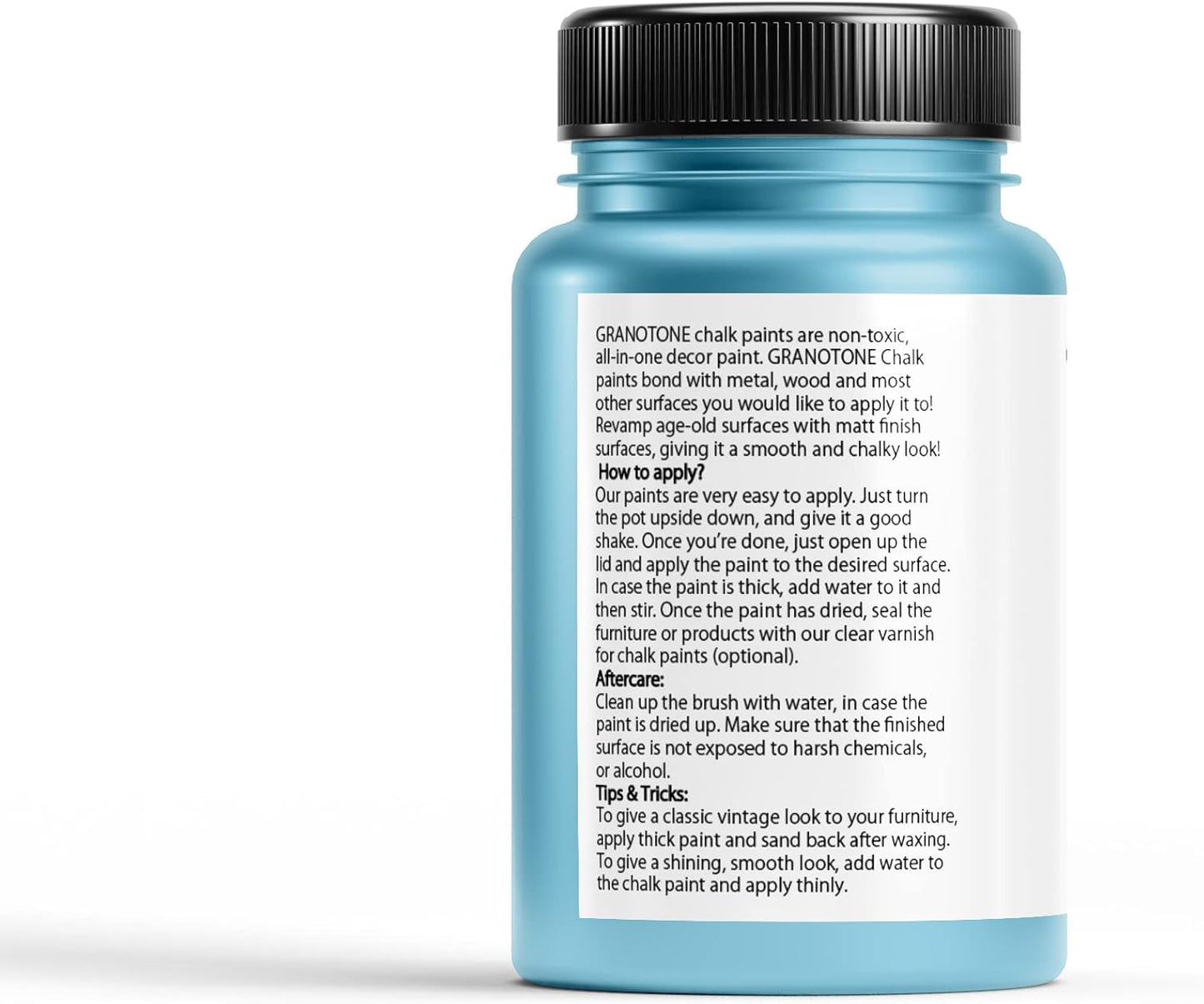 GRANOTONE Chalk Paint for Furniture, Home Decor, Crafts | Eco-Friendly | All In One Paint | No Wax Needed | Versatile DIY Solution | 120 ML (TIFF BLUE)