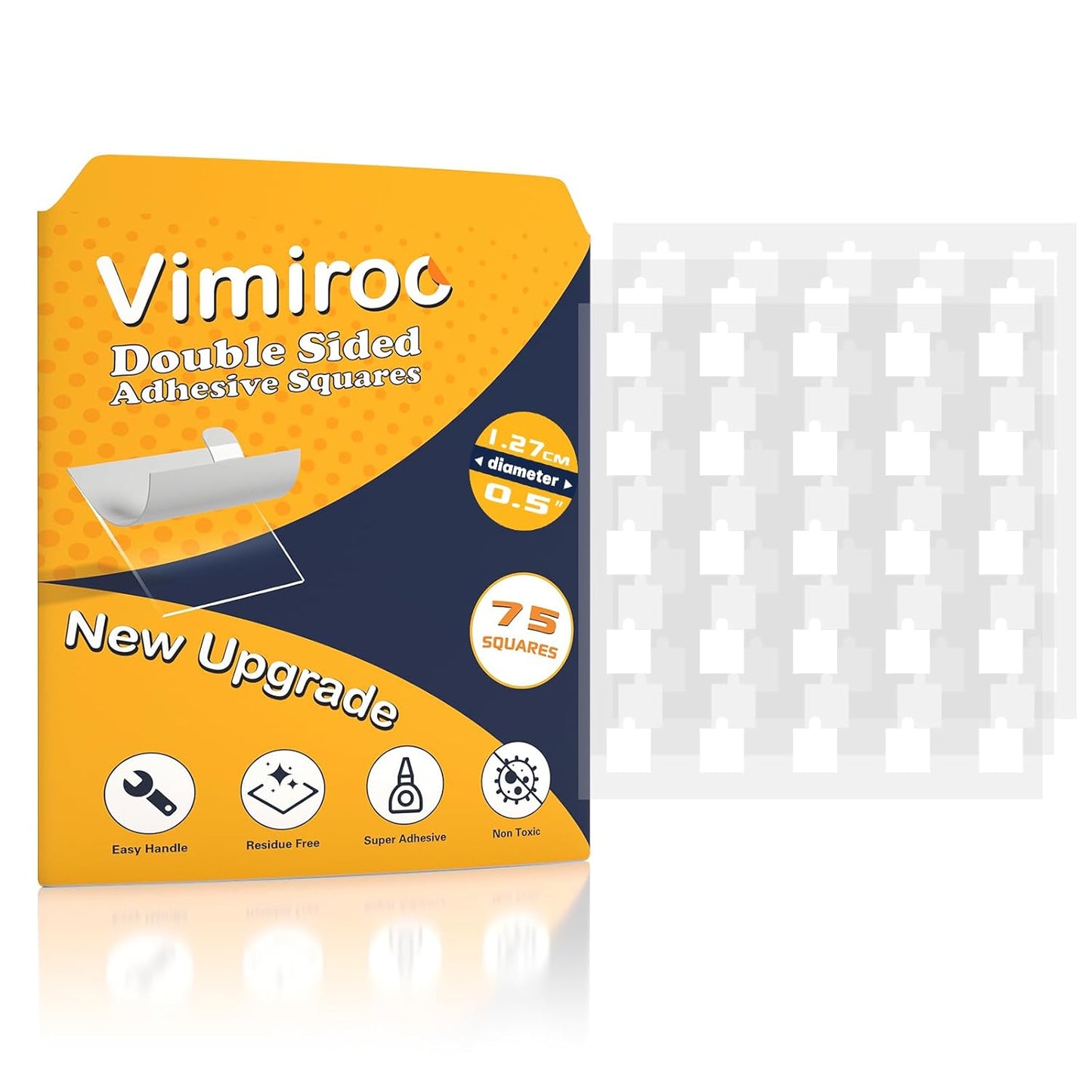 0.5'' Double Sided Adhesive Dots, 75Pcs Clear Adhesive Mounting Putty, Waterproof No Residue Adhesive Putty, Sticky Putty for Wall Hanging, Crafts, Posters Festival Decoration Museum