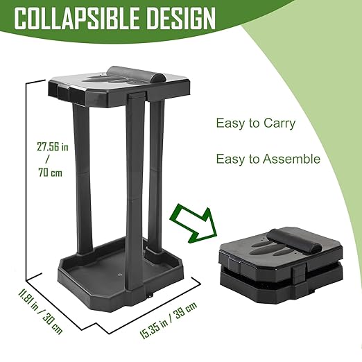Collapsible Trash Bag Holder with 20 Pcs Trash Bags, Portable Trash Can with Trash Bag Storage, Waste Bin for Camping, RV, Picnics, Home and Recycling