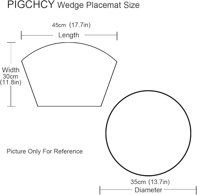 PIGCHCY Wedge Shaped Placemats Set of 6 with Centerpiece Round Mats Washable Kitchen Placemats Heat-Resistant Table Mats (Navy Blue)
