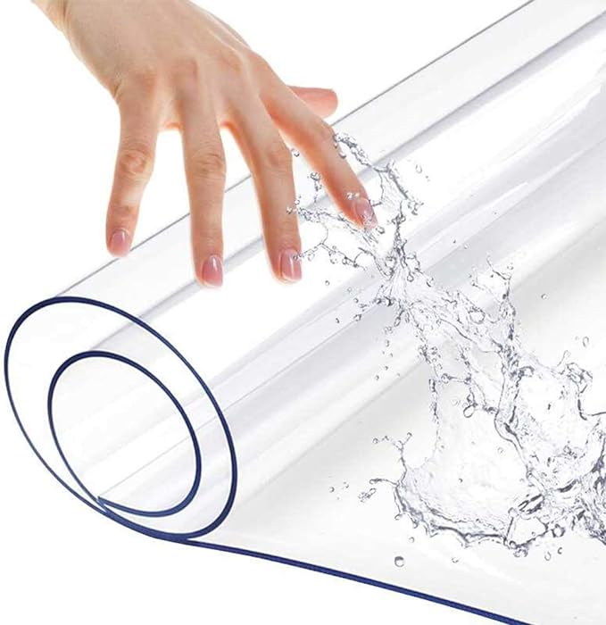 Clear Plastic Table Mats - 16x18" Transparent Crystal PVC Table Protector - Waterproof 1.5mm Thick