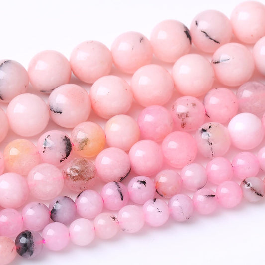 60PCS 6MM Natural Pink Opal Stone Beads for Jewelry Making DIY Energy Stone Healing Power Bracelet 15"