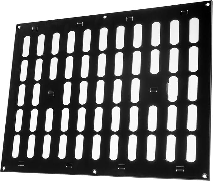 Vent Systems 16" x 12" Inch (Outer Dimensions) Metal Air Vent Grille - Black Adjustable Register Vent Cover - Open/Close Air Supply Intake Wall Vent - Heating/Cooling Ceiling Grille for House, Garage