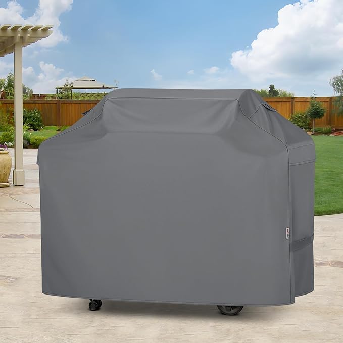 Unicook Grill Cover 75 Inch, Outdoor Heavy Duty Waterproof Large BBQ Cover, Compatible with Weber, Char-Broil, Nexgrill and More Grills, All Weather Protection, Grey