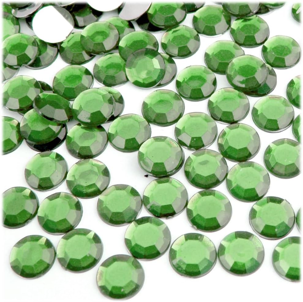 The Crafts Outlet 144pc Rhinestones Round 10mm - Peridot Light Green