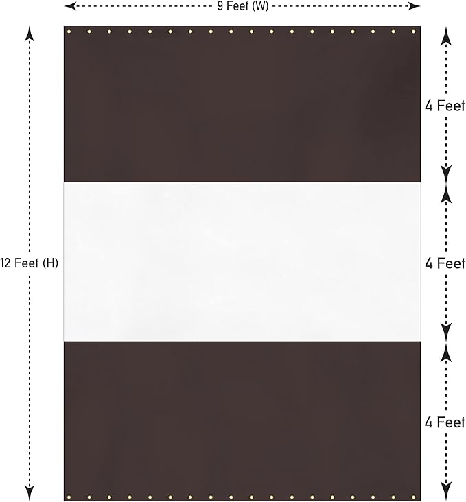 Covers & All Outdoor Clear Panel Curtain, 12 oz Vinyl Outdor Curtains for Patio, Waterproof & Weather Resistant Tarp with Brass Grommets for Pergola, Porch, Gazebos, Balcony (12'H x 9'W feet, Coffee)
