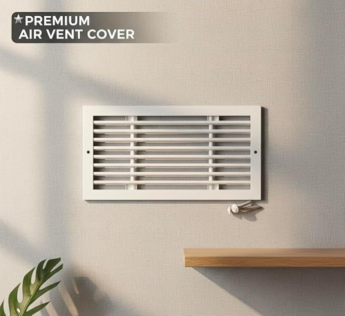 Aluminum Return Air Grille by Sierra Grates – 12" x 4" Duct Size, Linear Bar Design, Premium Quality for Ceiling, Wall and Sill