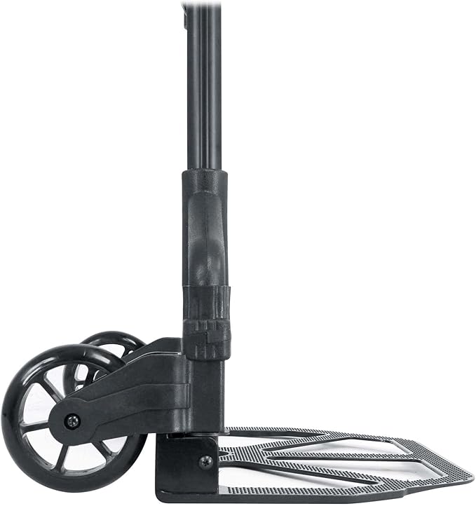 Rockville GigMate 154 lbs DJ/Musician Aluminum Trolley Hand Truck, Folds Flat, Large Rubber Wheels, Bungee Cord Included, Adjustable Height, for DJs and Musicians Transporting Gear