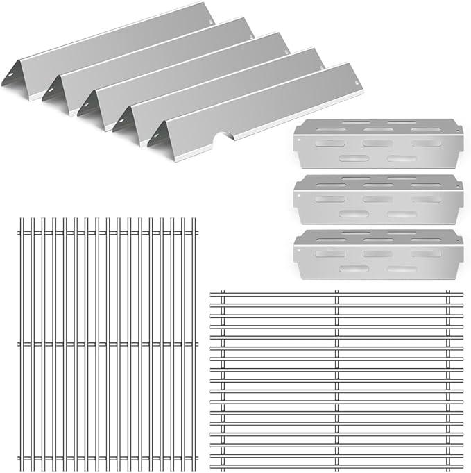Grill Replacement Parts for Weber Genesis II GS4 Grill Parts, 66032 Flavorizer Bars,66095 Cooking Grates 66795 Heat Deflector for Weber Genesis ii E-310 E-315 S-335 Stainless Steel