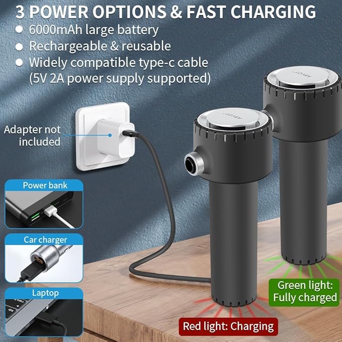 Electric Air Duster, Compressed Air Duster, Portable 45000 RPM Cordless Dust Blower, 6000mAh Battery Air Can Duster, Powerful Computer Keyboard Cleaning Air Spray