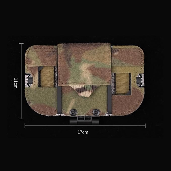Let Me Be Airsoft Plate Carrier Molle Phone Carrier Outdoor Lightweight Navigation Board，Wide Angle Foldable Phone Holder Chest Rig Hovering Mount Tactical Vest Accessory (Ranger Green)