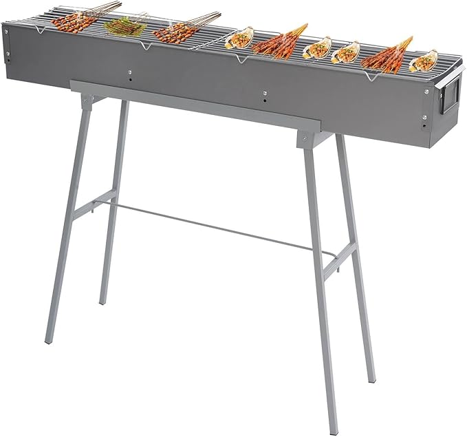Charcoal Grill, Folding BBQ Grill with Adjustable Air Vents, Portable Stainless Steel Grills for Outdoor Camping Backyard Picnic, Foldable Charcoal Barbecue Grill, 39.3 * 7 * 5.1 inch