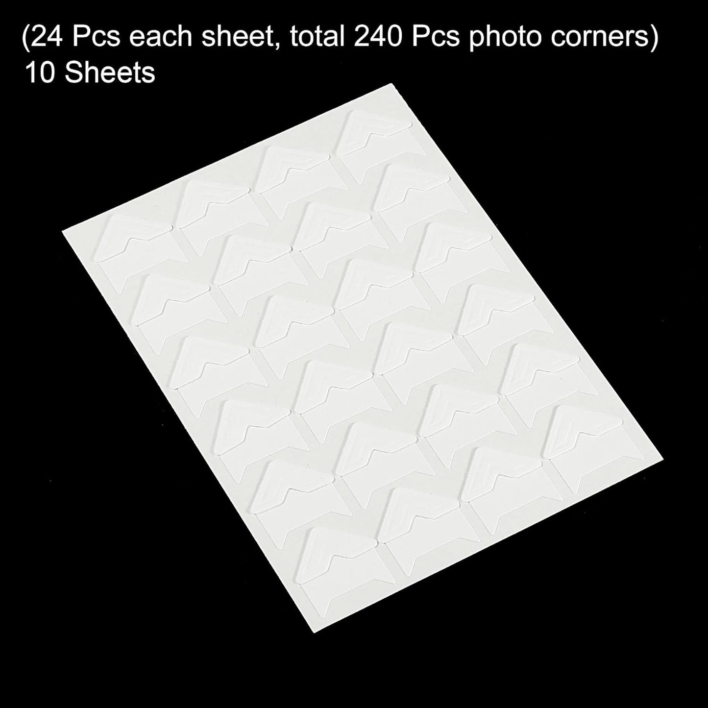 PATIKIL Photo Corners, 10 Sheets/240 Pcs Self Adhesive DIY Picture Mounting Sticker for Journal Album Diary Scrapbook, White