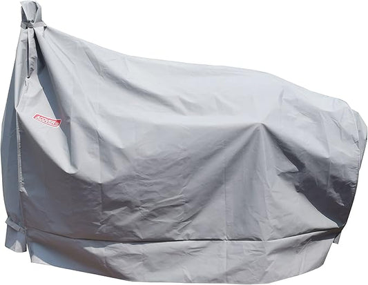 Heavy Duty Charcoal Grill Offset Smoker Cover, Outdoor Smokestack BBQ Cover, Special Fade and UV Resistant Material, Fits Brinkmann Trailmaster, Char-Broil, Dyna-Glo and More Grey