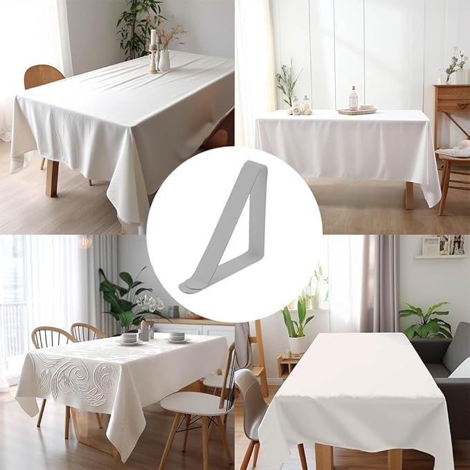 Large Tablecloth Clips Stainless Steel Rust Proof Table Cloth Clips Table Clips for Home, Restaurants, Picnic, Party, Dining Tables - Fits Up to 2.6 Inch Thick Tables 4Pcs Gray
