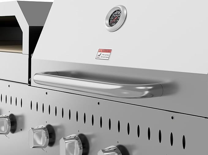 60 in. 8-Burner Commercial Outdoor Propane Gas Grill With 30 in. Roll Dome Cover and 30 in. Pizza Oven in Stainless-Steel, ETL Listed (CGKIT6-D30P30)