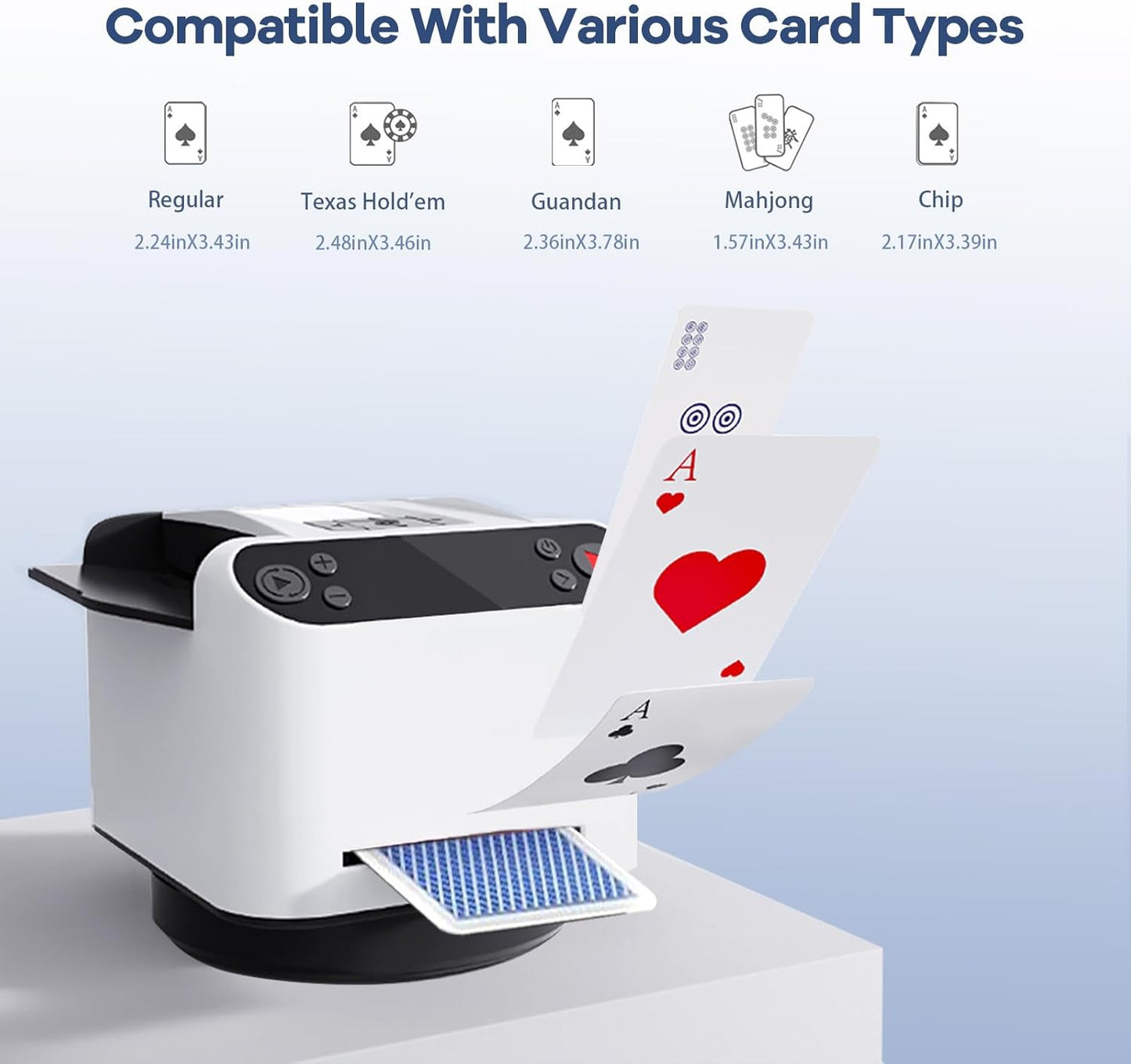 Automatic Card Shuffler and Dealer 2-in-1, 360°/180°Rotating Dealer with Wireless Remote Control, Supports 1-12 Players Poker Shuffler, Suitable for UNO, Poker, Phase 10, Skip-Bo, Blackjack