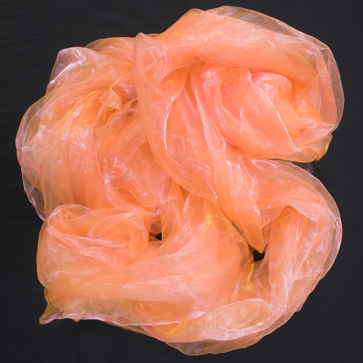 Two-Tone Iridescent Holographic Organza Fabric - 11 Yards by The Yard | Lightweight Sheer Tulle | for Wedding Dresses, Party Decor, DIY Crafts, Shiny Backdrops(Fluorescent Pink-Yellow)