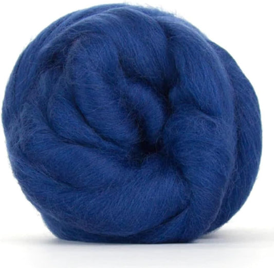 Revolution Fibers Merino Wool Roving | Premium Combed Wool Top | 22 Micron, Perfect for Felting Projects, Spinning, Wall Hangings and Tapestry (Denim Blue)