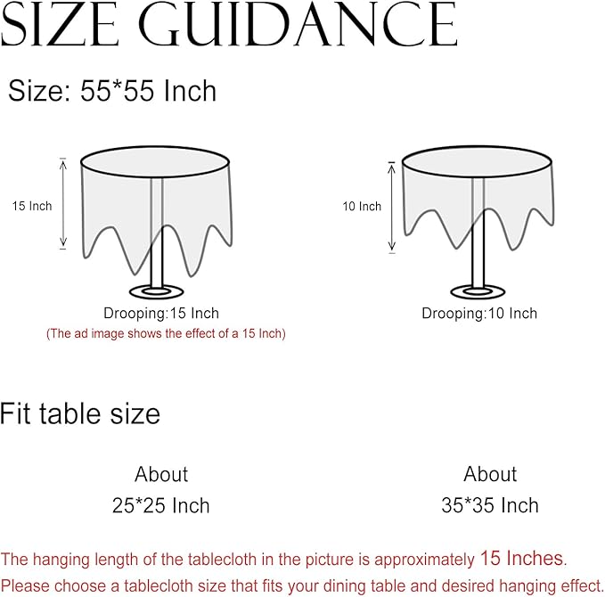 ISAENNE Designer French Small Round Tablecloth,Linen Orange Floral Pattern Indoor Table Cloth,Wrinkle Resistant Decor Table Cloth for Dining Thanksgiving Kitchen Party,Diameter 55"-Alvarado D