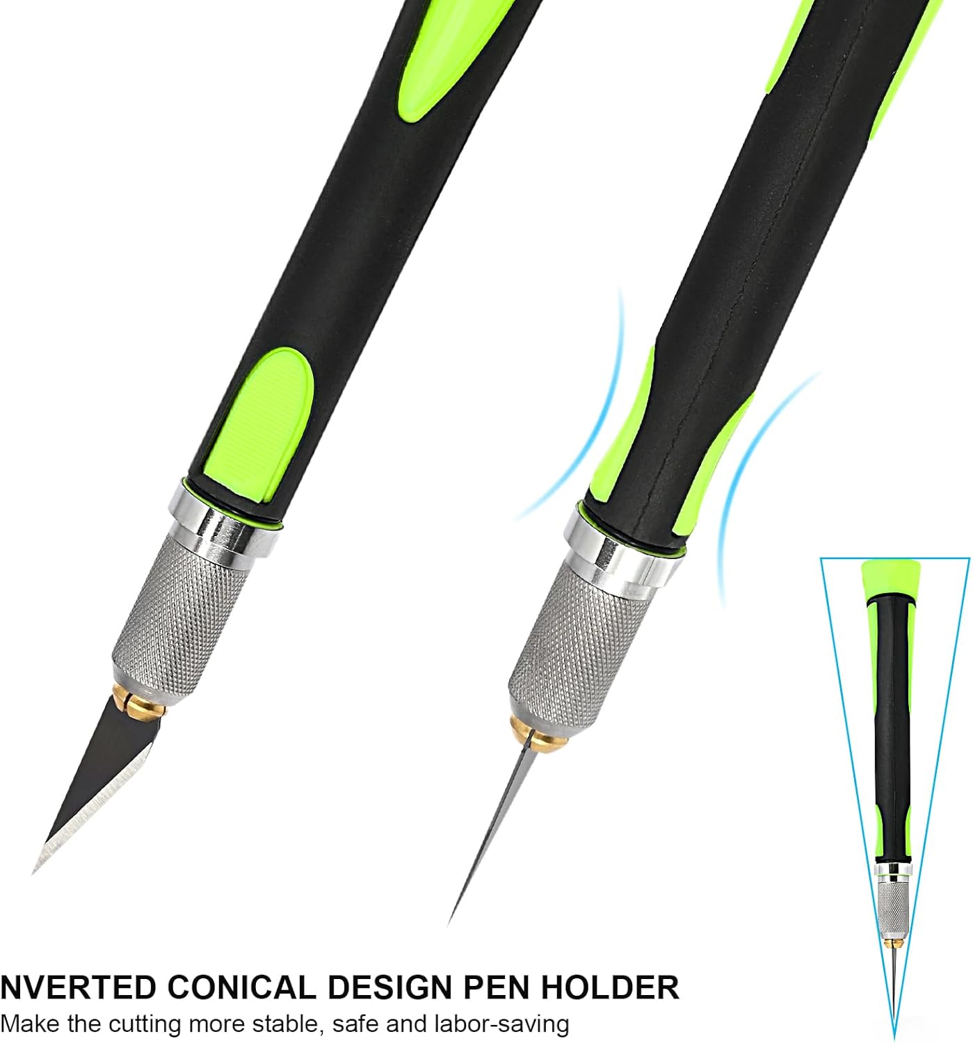 EHDIS Precision Hobby Knife Set Utility Craft Knife Kit with 10PCS Blades for Art, Working-Stencil, Scoring, Scrapbooking, Architecture Modeling, Crafting (Green)