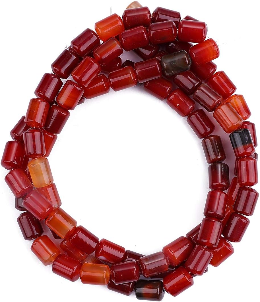 Natural Red Agate Cylinder Stone Loose Semi Gemstone Beads for Jewelry Making 10mmx14mm 38cm