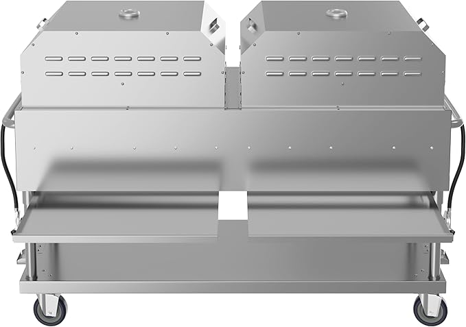 72 in. Commercial Outdoor Propane Gas Grill with Two 36 in. Pizza Ovens in Stainless-Steel, ETL Listed (CGKIT7-P36P36)