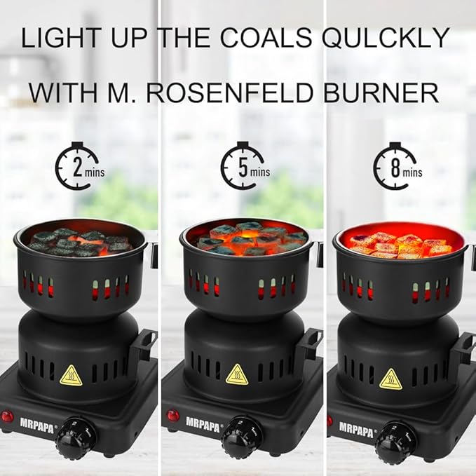 Hookah Coal Burner - Mrpapa Electric Charcoal Starter, Electric Stove ETL Approved Durable Multipurpose Electric Stove 120v~600w,Overheat Protection Hookah Coconut Coals Burner