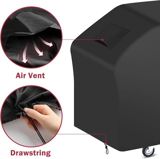 iCOVER 5482 Griddle Cover for Blackstone 36 inch Griddles with Hood, Waterproof Lightweight Polyester Barbecue Covers with Air Vent& Drawstring Flat Top Gas Grills Protection