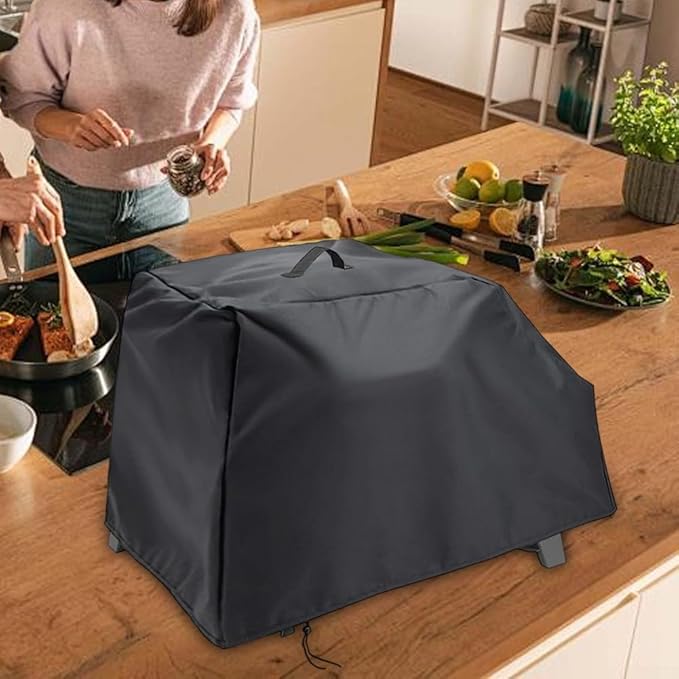 Pizza Oven Cover For 3-in-1 Portable Pizza Oven, Heavy Duty Waterproof Cover With Drawstring, Fits 71X45x54cm, Black