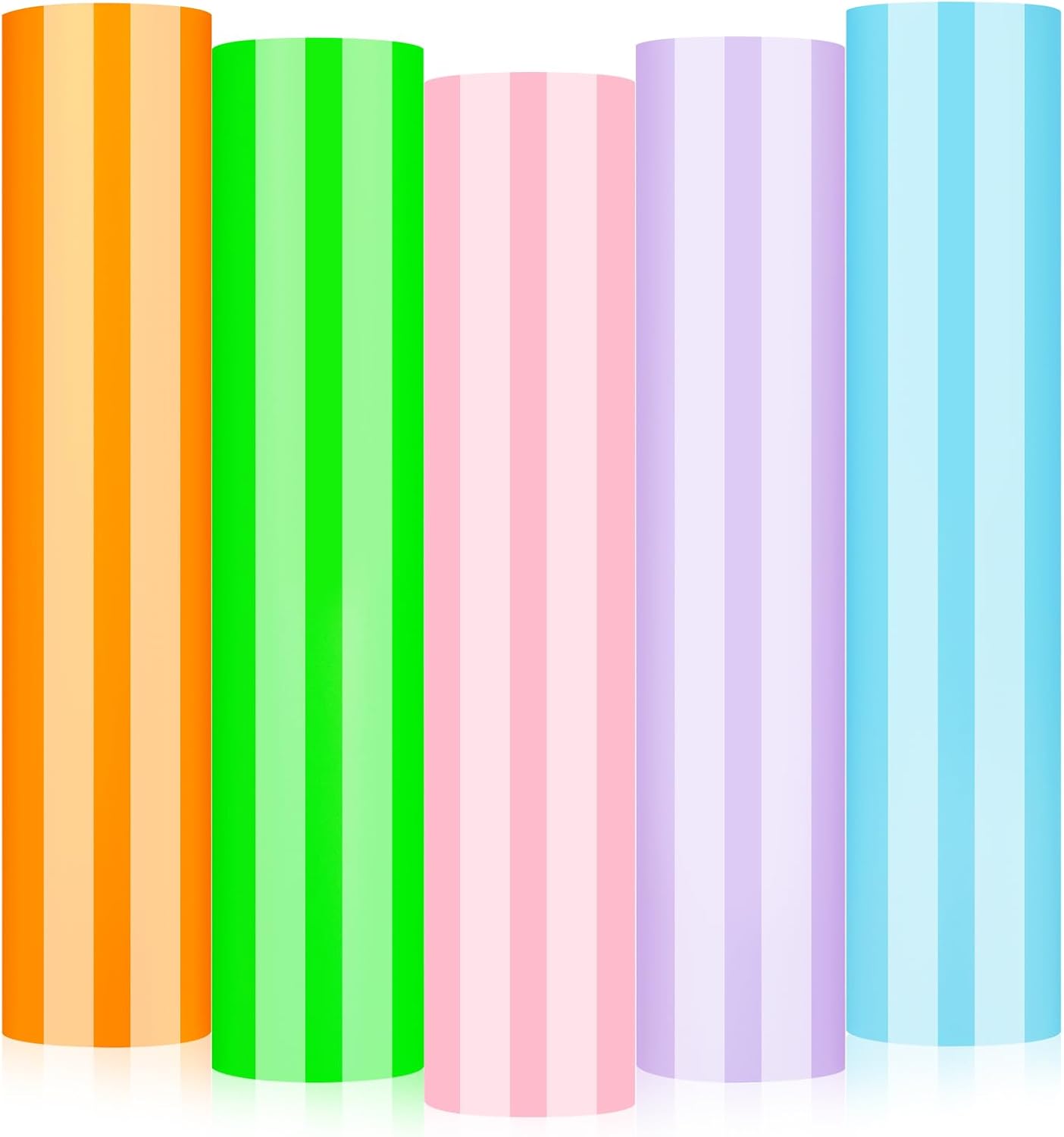 GIRAFVINYL Neon Permanent Vinyl 5 Sheets - 12”x12” Easy to Weed Bright Color Neon Permanent Adhesive Vinyl for Mugs, Sign, Banner,