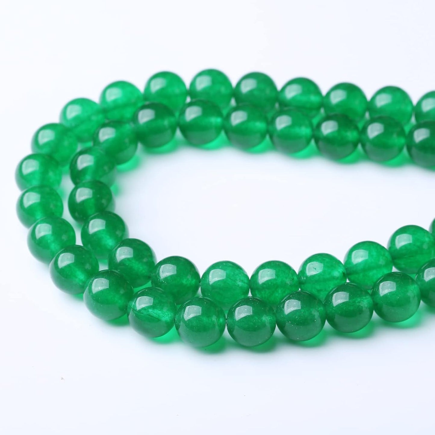 90PCS 4MM Green Jade Chalcedony Beads Round Loose Stone Beads for Jewelry Making DIY Energy Stone Healing Power Bracelet 15"