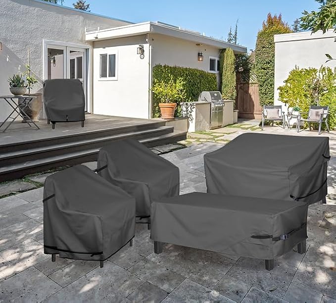 Porch Shield Patio Coffee Table Cover - Waterproof Outdoor Furniture Rectangular Small Table Covers 42 x 24 inch, Black