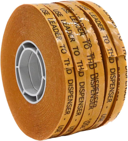 WOD General Purpose ATG Tape, 1/4 inch x 36 yds. (Set of 6 Rolls) Adhesive Transfer Tape Glider Refill Rolls Clear Adhesive on Gold Liner (Acid Free) RWATG20